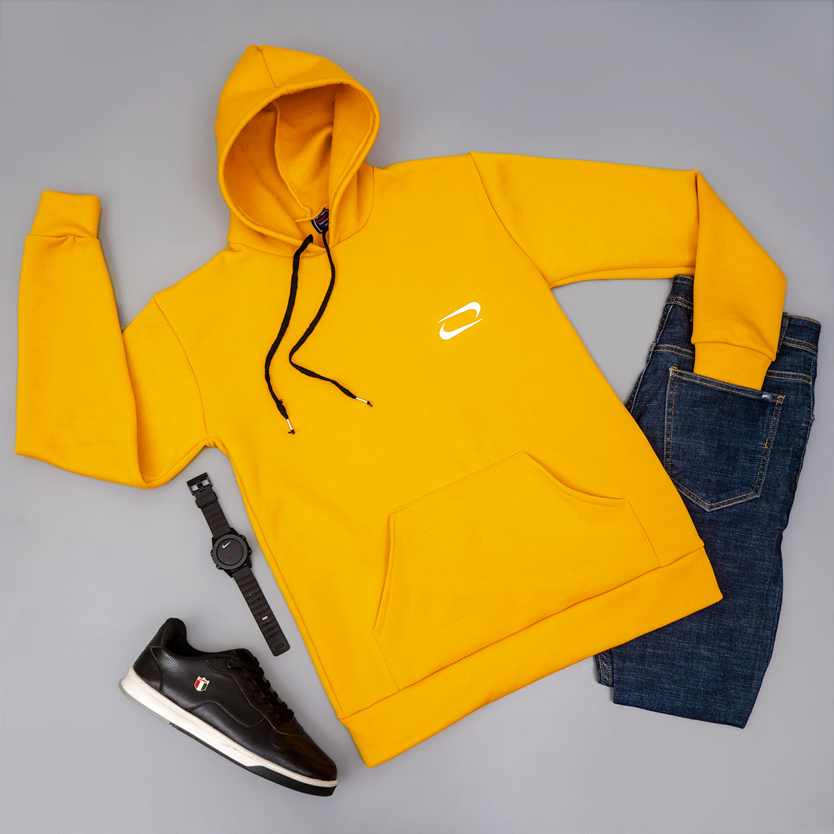 هودی مردانه نایک خردلی مدل Zanko