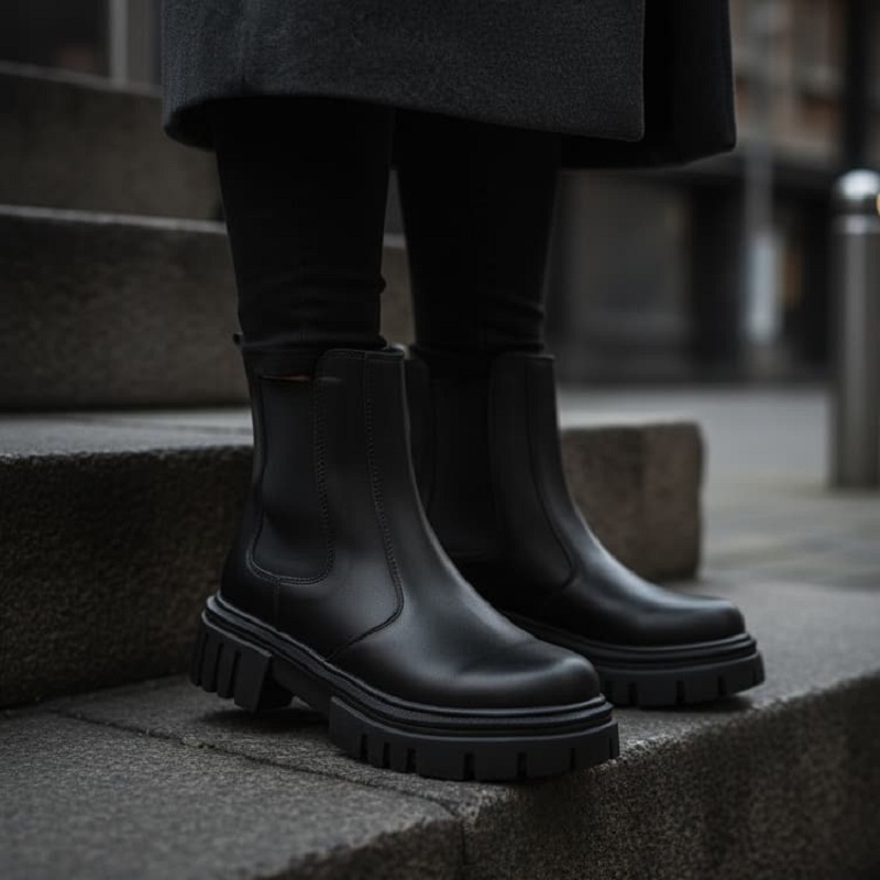 نیم بوت زنانه چلسی دوطرف کش-مشکی