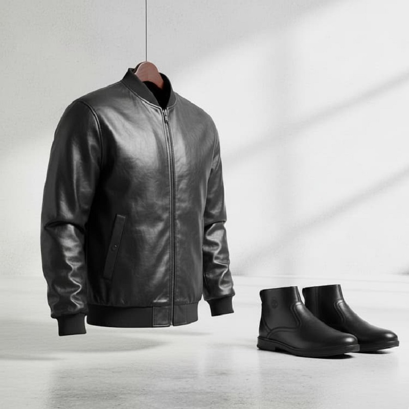 پکیج کاپشن Artim نیم بوت مردانه مشکی مدل Rad